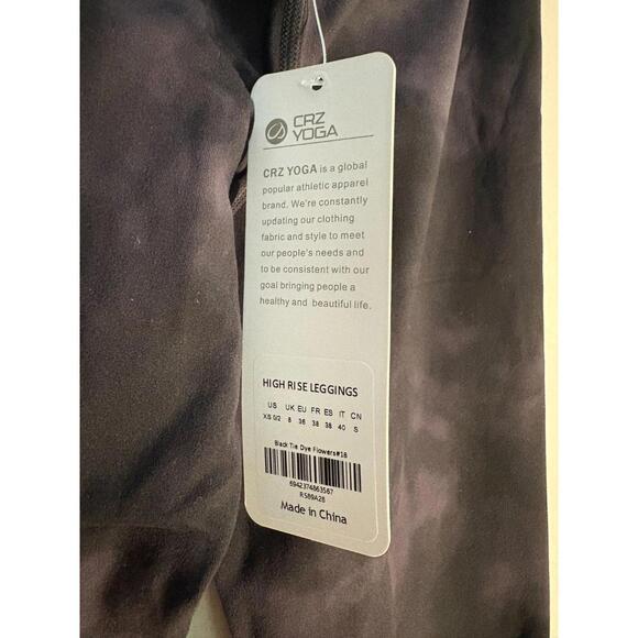 104) Crz Yoga Black Cloud design full length legging - Picture 3 of 7